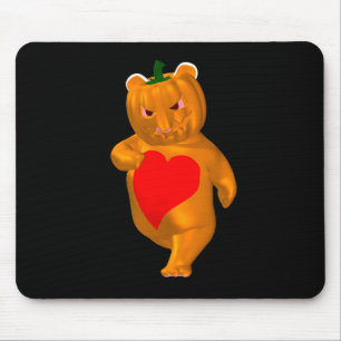 Tapis De Souris Belle Petite Ours Avec Tête Citrouille