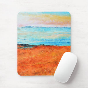 Tapis De Souris Belle Plage Abstraite peinture orange