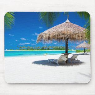 Tapis De Souris Belle plage avec Eau Turquoise, Sable Blanc