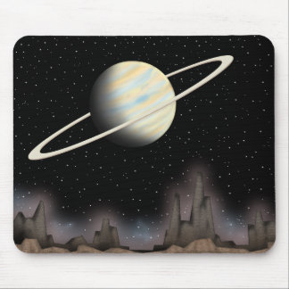 Tapis De Souris Belle planète debout dans l'espace extra-atmosphér