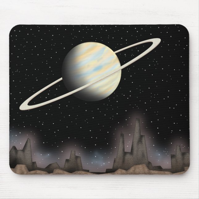 Tapis De Souris Belle planète debout dans l'espace extra-atmosphér (Devant)