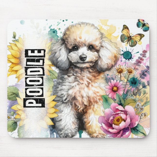 Tapis De Souris Belle race de chiens//chien de caniche (Devant)