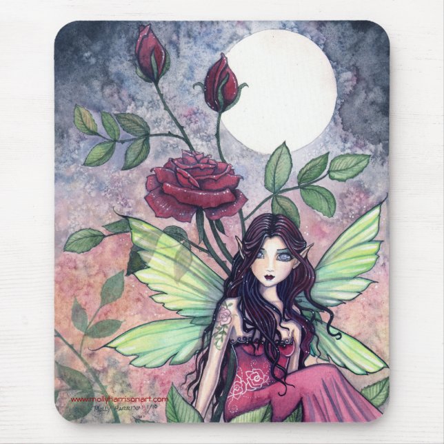 Tapis de souris Belle Rose gothique par Molly Harr (Devant)