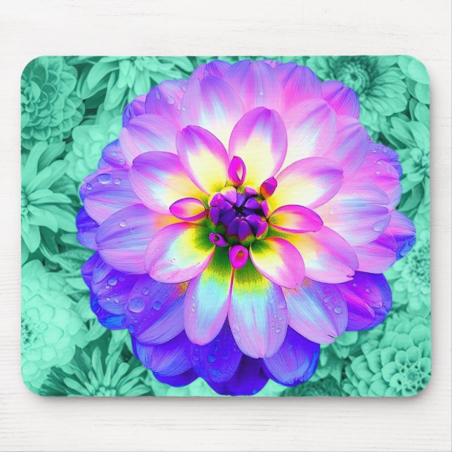 Tapis De Souris Belle souris Dahlia Fleur Pad Mat (Devant)