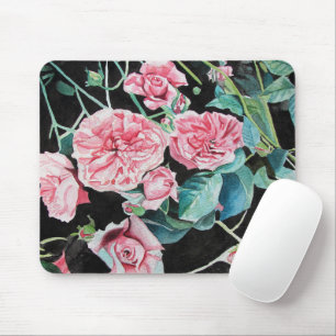 Tapis De Souris Belle Vieux rose Roses Ordinateur Souris Pad