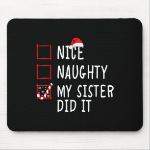 Tapis De Souris Belle vilaine sœur de Noël l'a fait Xmas Famille