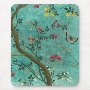 Tapis De Souris Belle vintage fleur d'antiquités papillons