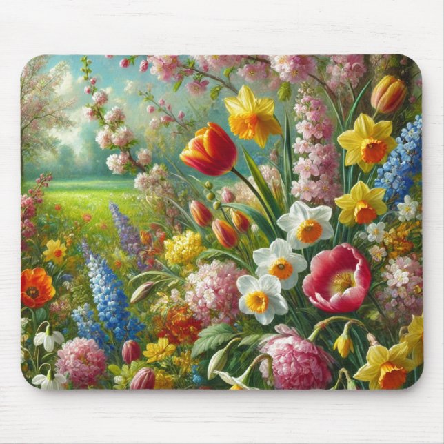 Tapis De Souris Belles fleurs de printemps (Devant)