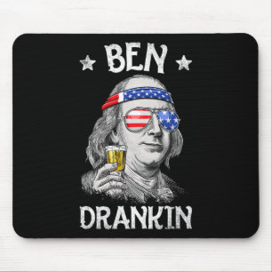 Tapis De Souris Ben Drankin 4 juillet Benjamin Franklin Hommes Amé