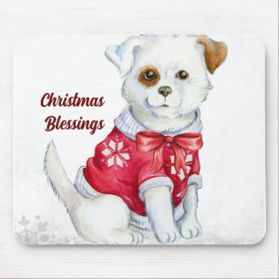 Tapis De Souris Bénédiction de Noël Puppy Mousepad