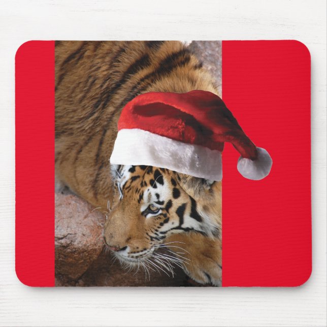 Tapis De Souris Bengale Tiger Père Noël (Devant)