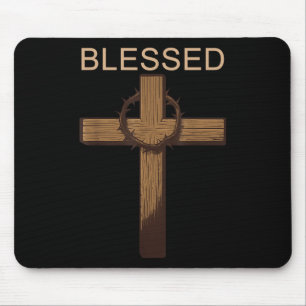 Tapis De Souris Béni Jésus Croix chrétienne Dieu foi Bible Reli