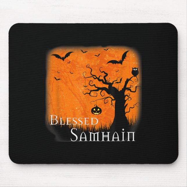 Tapis De Souris Béni Samhain Wiccan Celtic Pagan Halloween Witc (Devant)