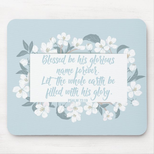 Tapis De Souris Béni Soit Son Nom Psalm Christian Verse Pretty (Devant)