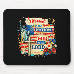 Tapis De Souris Bénie est la nation dont Dieu est le seigneur foi