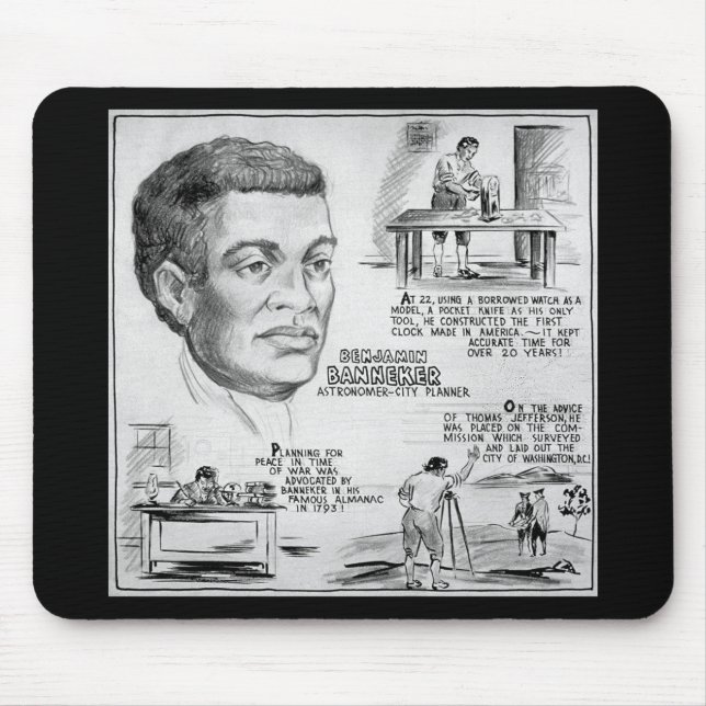 Tapis De Souris Benjamin Banneker : Black Scientist & Revolutionar (Devant)