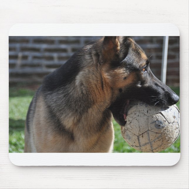 Tapis De Souris berger allemand avec jouet (Devant)