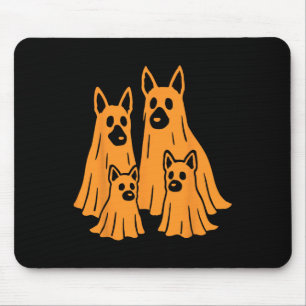 Tapis De Souris Berger allemand Halloween Fantôme Famille Drôle Ch