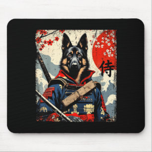 Tapis De Souris Berger allemand samouraï japonais Kawaii Ukiyo-E