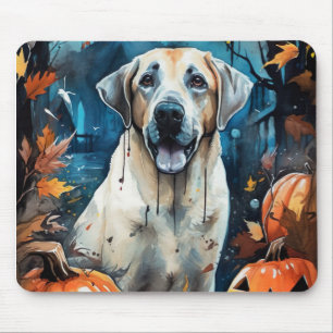 Tapis De Souris Berger Anatolien D'Halloween Avec Peur Citrouille