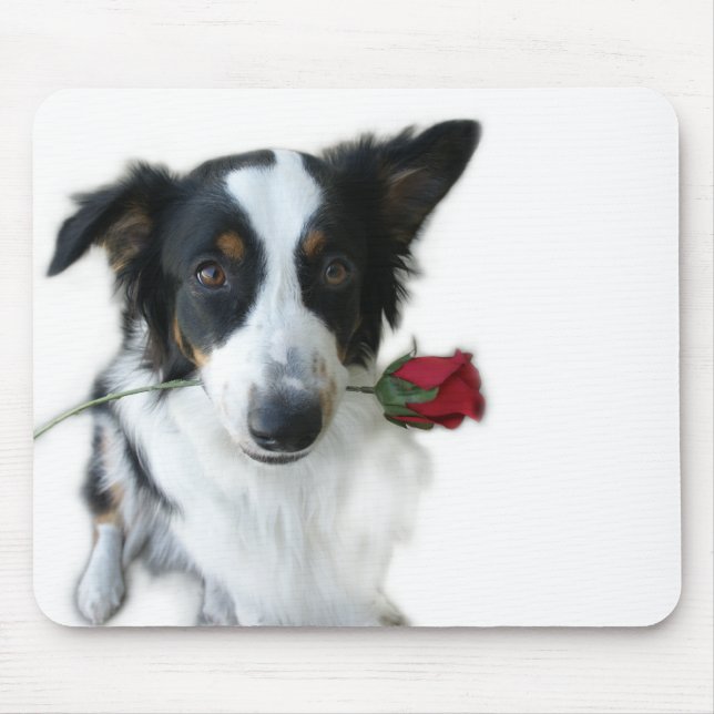 Tapis De Souris Berger australien et Mousepad rose (Devant)
