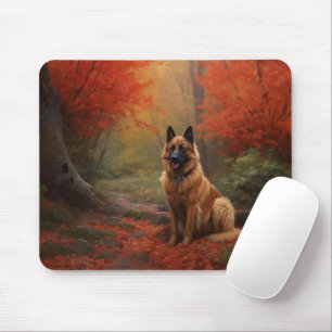 Tapis De Souris Berger belge en automne Leaves automne Inspire