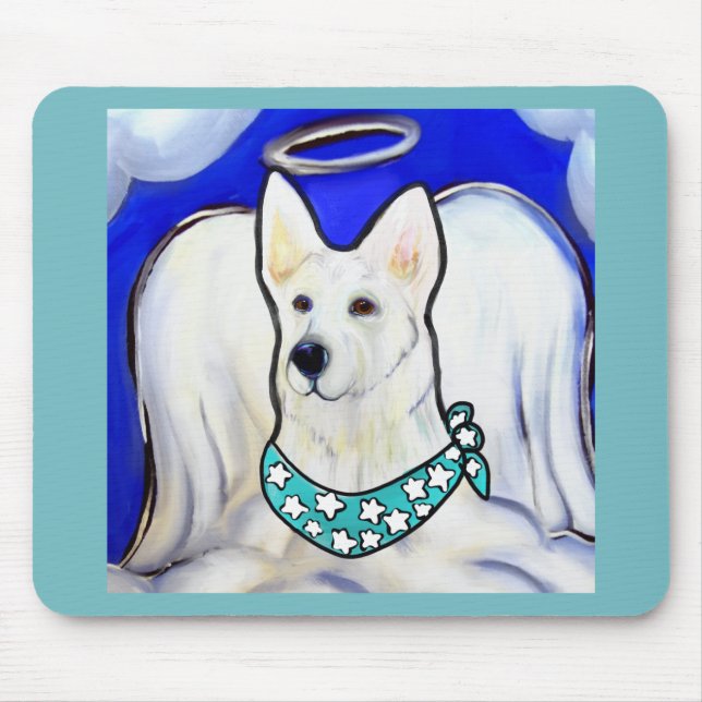 Tapis De Souris Berger Blanc Allemand (Devant)