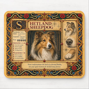 Tapis De Souris Berger des Shetland, Art du Bestiaire Médiéval