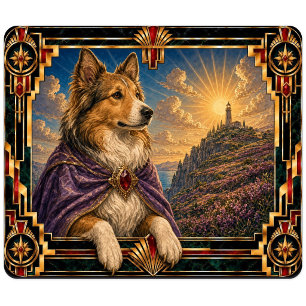 Tapis De Souris Berger des Shetland, Chien Art Déco
