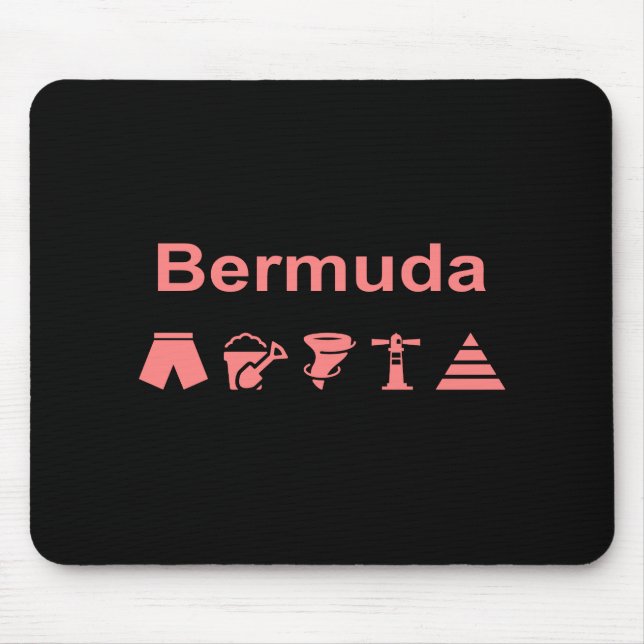 Tapis De Souris Bermudes Icônes Couleur foncée (Devant)