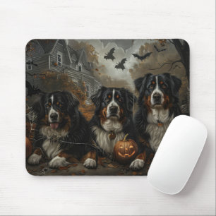 Tapis De Souris Bernois Montagne Halloween Night Doggy Délice