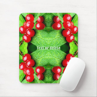 Tapis De Souris Berries Rouges Avec Raindrops Nature Personnalisée