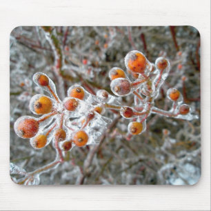 Tapis De Souris Berries rouges recouvertes de glace Mousepad