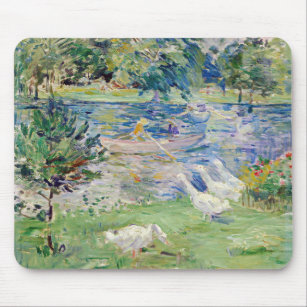 Tapis De Souris Berthe Morisot - Fille en bateau avec oie