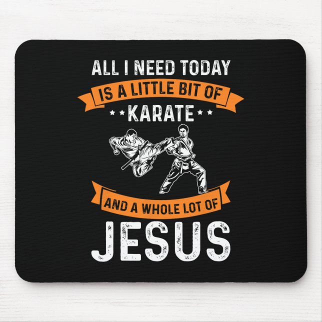 Tapis De Souris Besoin Karate Jésus chrétien Dieu amour Sports Fig (Devant)