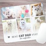 Tapis De Souris Best Chat Papa Photo pour animal de compagnie<br><div class="desc">Personnalisé "Meilleur Chat Papa Jamais" 6 Photo Collage Pad Souris. Célébrez son amour et sa dévotion à ses amis félins avec ce tapis de souris personnalisé, conçu pour ajouter une touche personnelle et pratique à son espace de travail. Best Cat Dad Ever est élégamment affiché en haut dans un texte...</div>