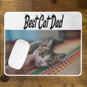 Tapis De Souris Best Chat Papa Photo Texte noir