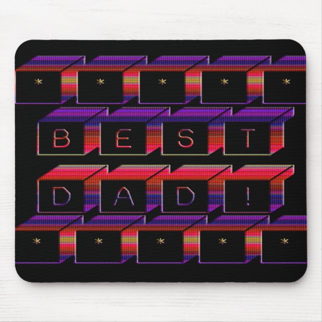 Tapis De Souris Best Dad Block Text red & Purple (Devant)