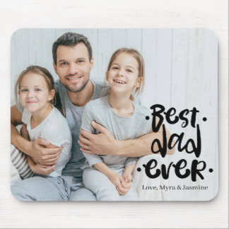 Tapis De Souris Best Dad Ever Black Custom Photo Gift From Kids 