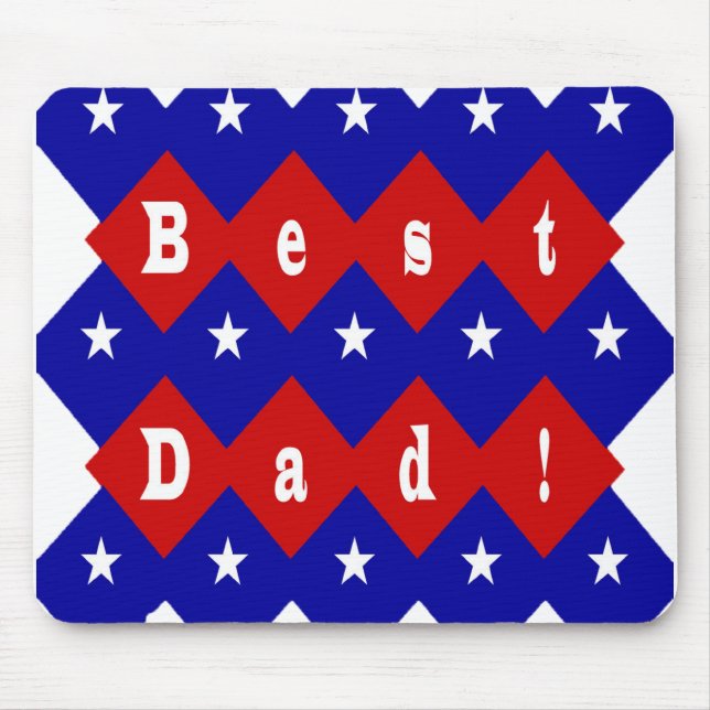 Tapis De Souris Best Dad Stars and Diamonds (Devant)