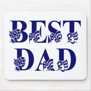 Tapis De Souris Best Dad with Flags Blue Text