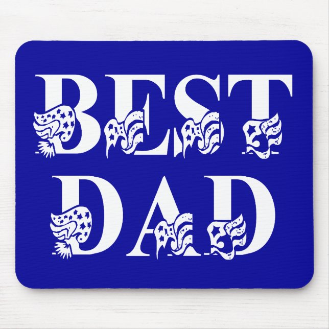 Tapis De Souris Best Dad with Flags White Text (Devant)