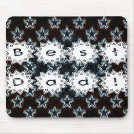 Tapis De Souris Best Dad with Neon Stars