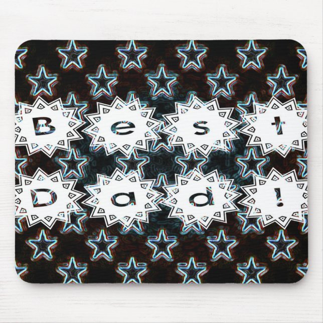 Tapis De Souris Best Dad with Neon Stars (Devant)