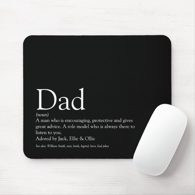 Tapis De Souris Best Ever Dad Daddy Father Definition Black (Avec souris)
