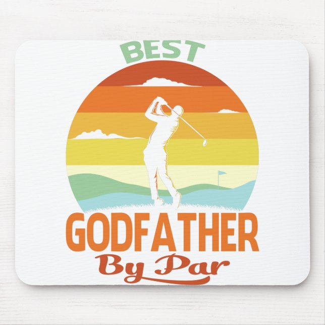 Tapis De Souris Best Godfather By Par Father's Day Golf Shirt Gift (Devant)