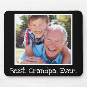 Tapis De Souris Best Grandpa Ever Photo Personalized Black