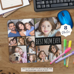 Tapis De Souris BEST MOM EVER 8 Photo Collage personnalisé