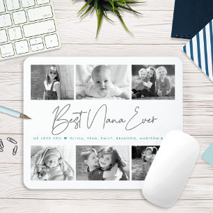 Tapis De Souris Best Nana Ever Modern Script 6 Photo Collage Chic
