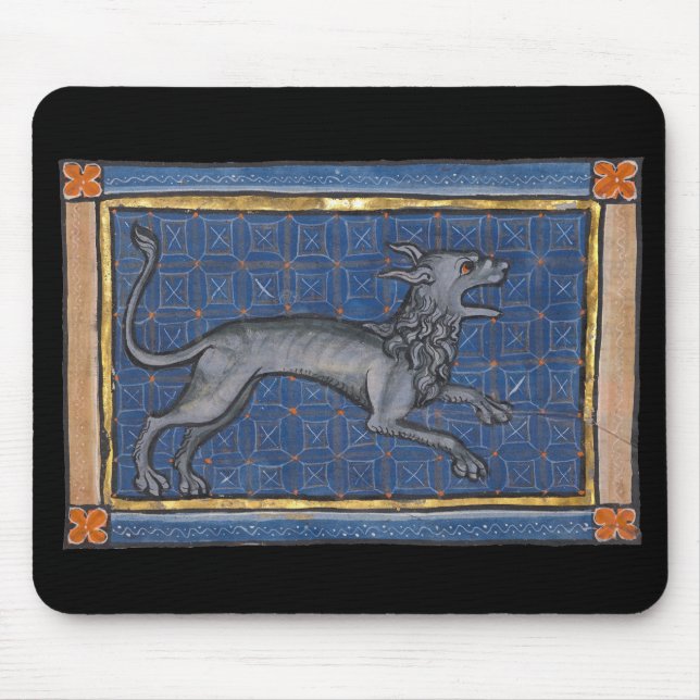 Tapis De Souris Bestiaire médiéval Hyena c. 1270 (Devant)